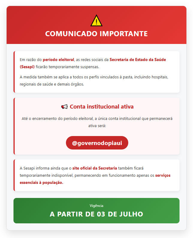 Comunicado SESAPI